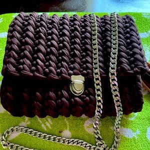 Bag made by hand in crochet color brown